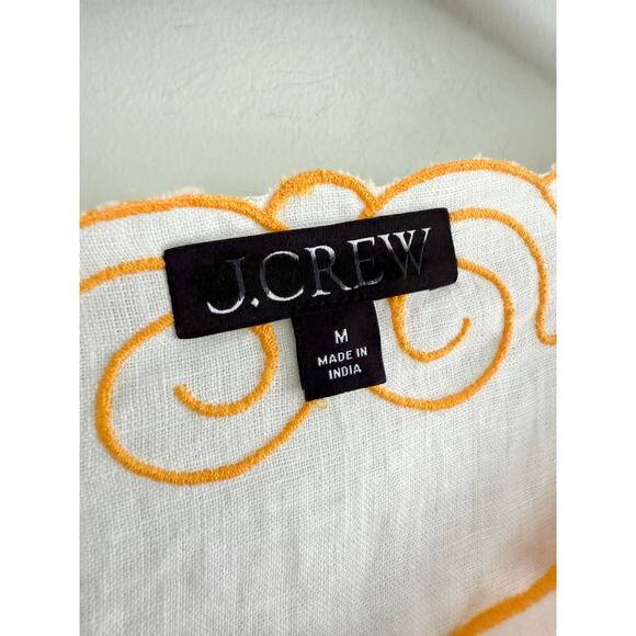 J.Crew | NWOT Cutwork tunic top in linen in White | Sz M - Picture 7 of 12